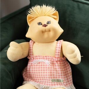 Cabbage Patch Koosas Adorable Plush Cat in Pink Checkered Dress